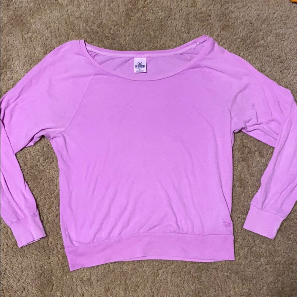 pink long sleeve shirt